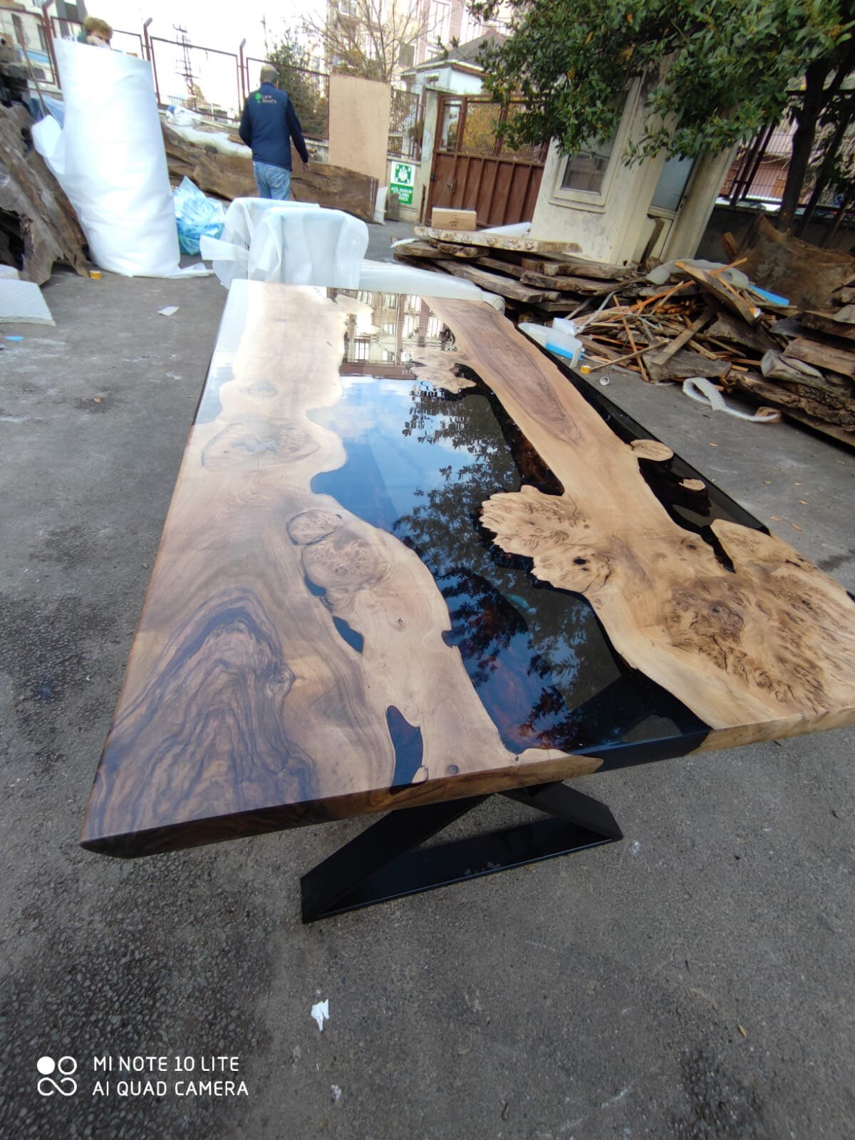 Live Edge Table, River Table, Custom 84” x 42” Walnut Smokey Gray Table, Epoxy River Dining Table, Custom Order for Jessica