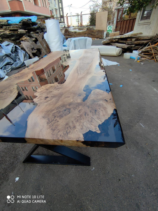 Live Edge Table, River Table, Custom 84” x 42” Walnut Smokey Gray Table, Epoxy River Dining Table, Custom Order for Jessica