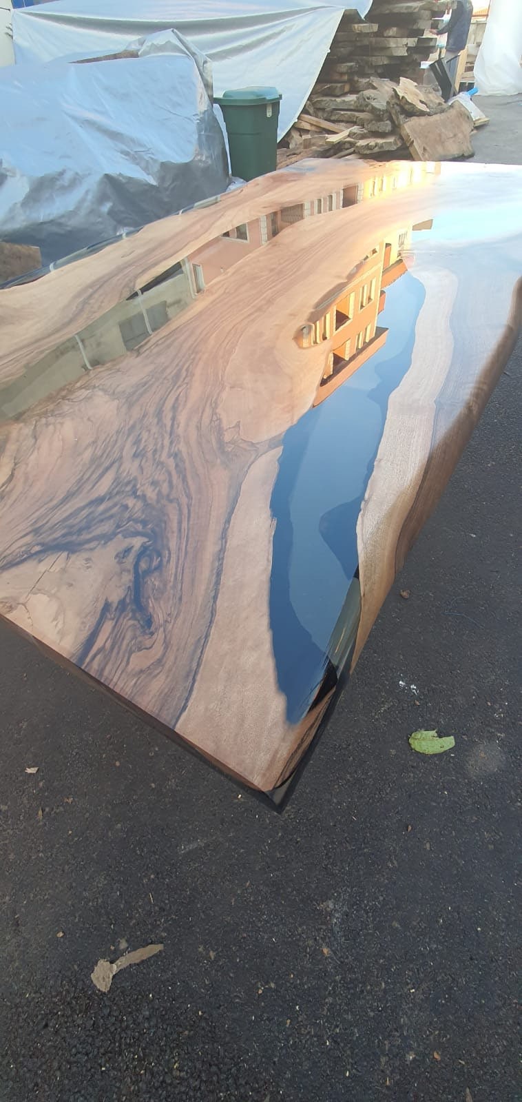 River Table, Live Edge Table, Custom 78” x 40” Walnut Smokey Gray Table, Epoxy River Table, Custom Order for Ashley H