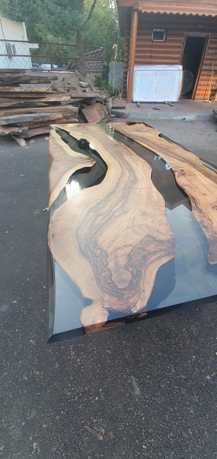 River Table, Live Edge Table, Custom 78” x 40” Walnut Smokey Gray Table, Epoxy River Table, Custom Order for Ashley H