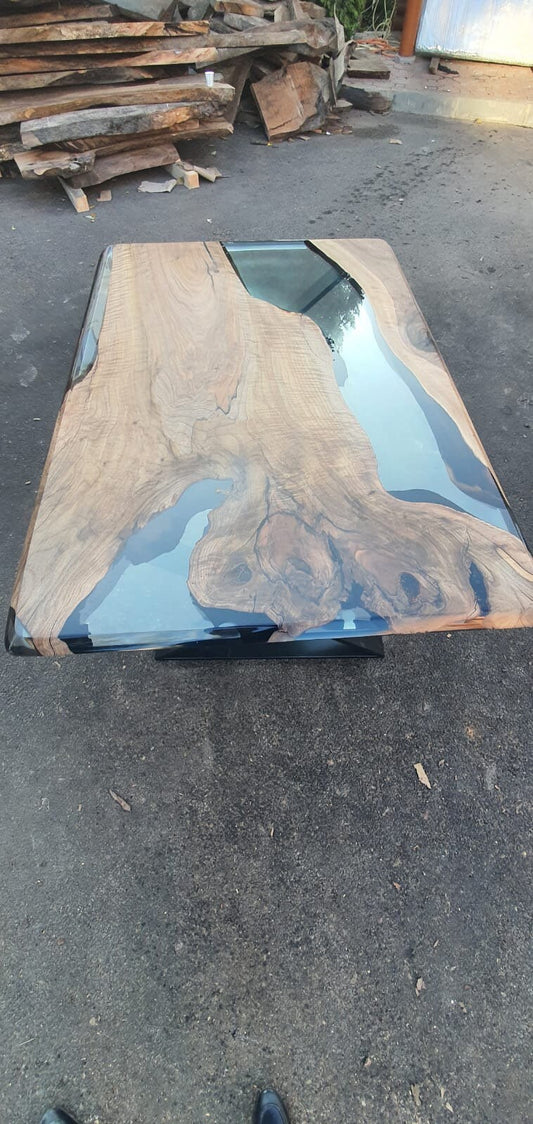 Walnut Dining Table, Custom 60" x 42” Walnut Clear Epoxy Table, River Dining Table, Wooden Table, CustomOrder for GREG