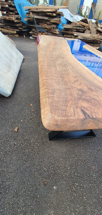 Custom 70” x 30” Walnut Blue and Red Epoxy River Dining Table, Live Edge Dining Table, Walnut Resin Table, Living Room Table for Justin J