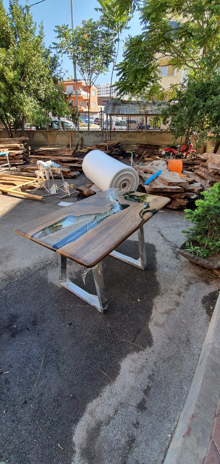 Epoxy Dining Table,Custom 65” x 32” Walnut Table, Epoxy River Table, Live Edge Table, Wooden Table, Custom  Order for Spencer