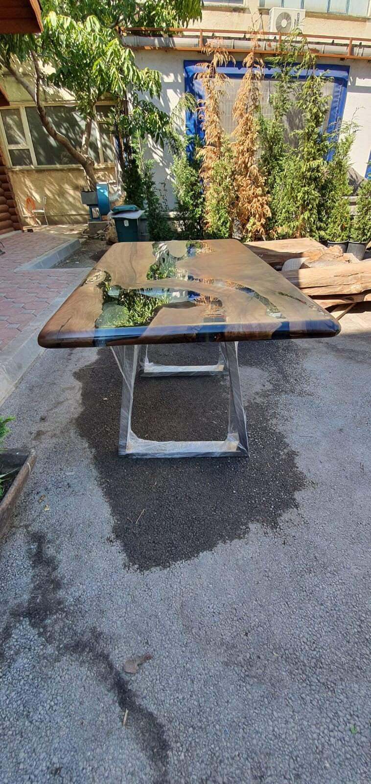 Epoxy Dining Table,Custom 65” x 32” Walnut Table, Epoxy River Table, Live Edge Table, Wooden Table, Custom  Order for Spencer