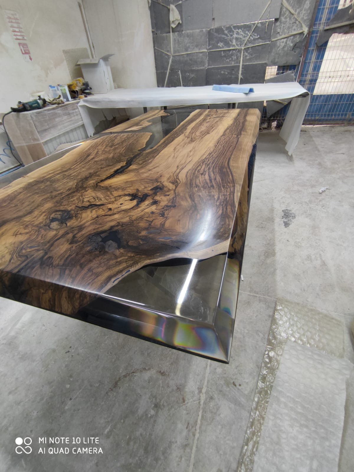 Handmade Epoxy Table, River Table, Custom 80” x 40” Walnut Smokey Gray Table, Epoxy River Dining Table, Live Edge Table, Order for Nghia