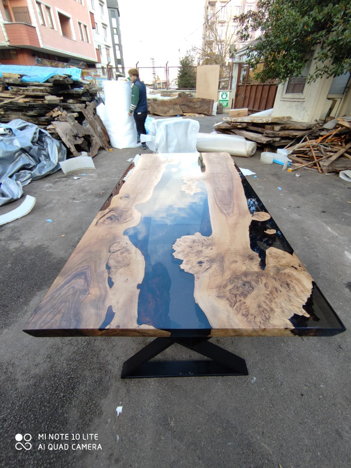 Live Edge Table, River Table, Custom 84” x 42” Walnut Smokey Gray Table, Epoxy River Dining Table, Custom Order for Jessica