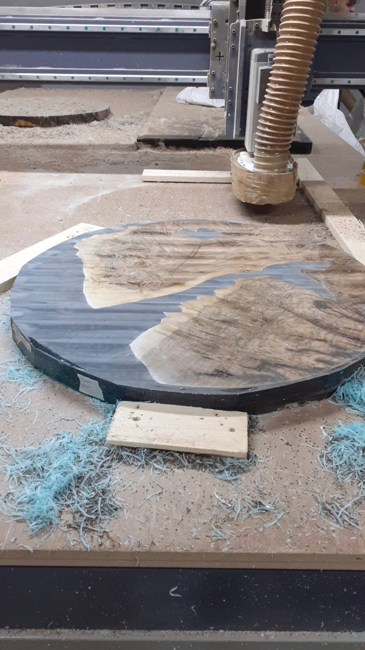 Epoxy Coffee Table, Custom 30” Diameter Round Walnut Wood Table, Pine Green Epoxy Coffee, Live Edge Table, Custom Order for Cheryl M