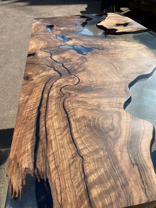 Custom Epoxy Resin Table, Custom 72” x 36” Walnut Table, Clear Epoxy Table, River Table, Live Edge Table, Custom  Order for Bruce