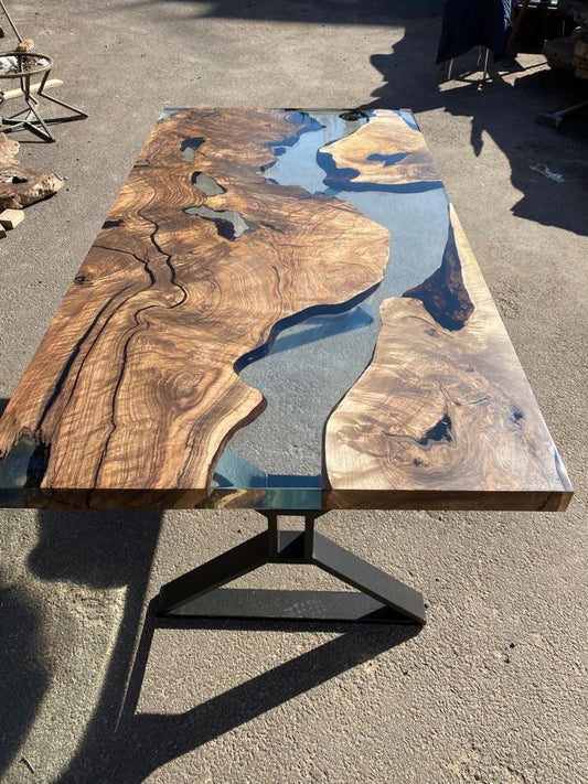 Custom Epoxy Resin Table, Custom 72” x 36” Walnut Table, Clear Epoxy Table, River Table, Live Edge Table, Custom  Order for Bruce