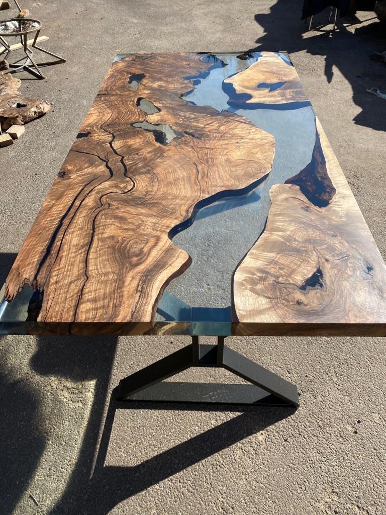 Custom Epoxy Resin Table, Custom 72” x 36” Walnut Table, Clear Epoxy Table, River Table, Live Edge Table, Custom  Order for Bruce