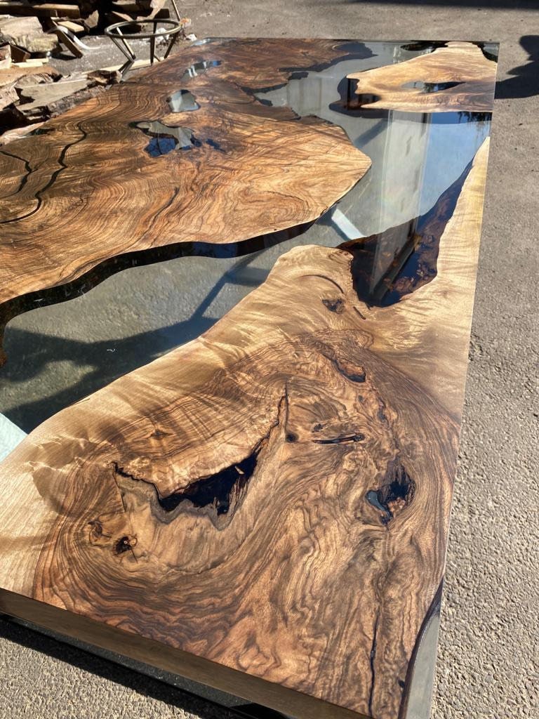 Custom Epoxy Resin Table, Custom 72” x 36” Walnut Table, Clear Epoxy Table, River Table, Live Edge Table, Custom  Order for Bruce