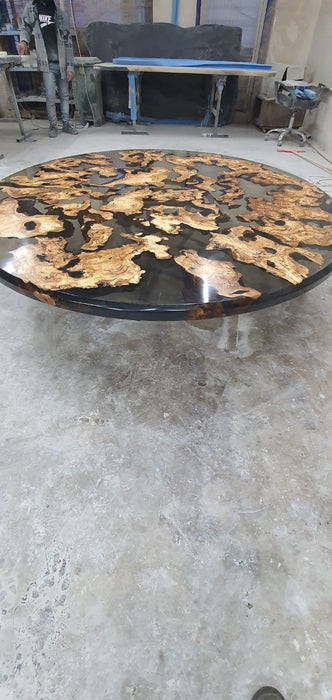 Olive Wood Epoxy Table, Olive Wood Coffee Table, Custom 65” Diameter Round Olive Wood Table, Epoxy Dining Table, Custom Order for Dana