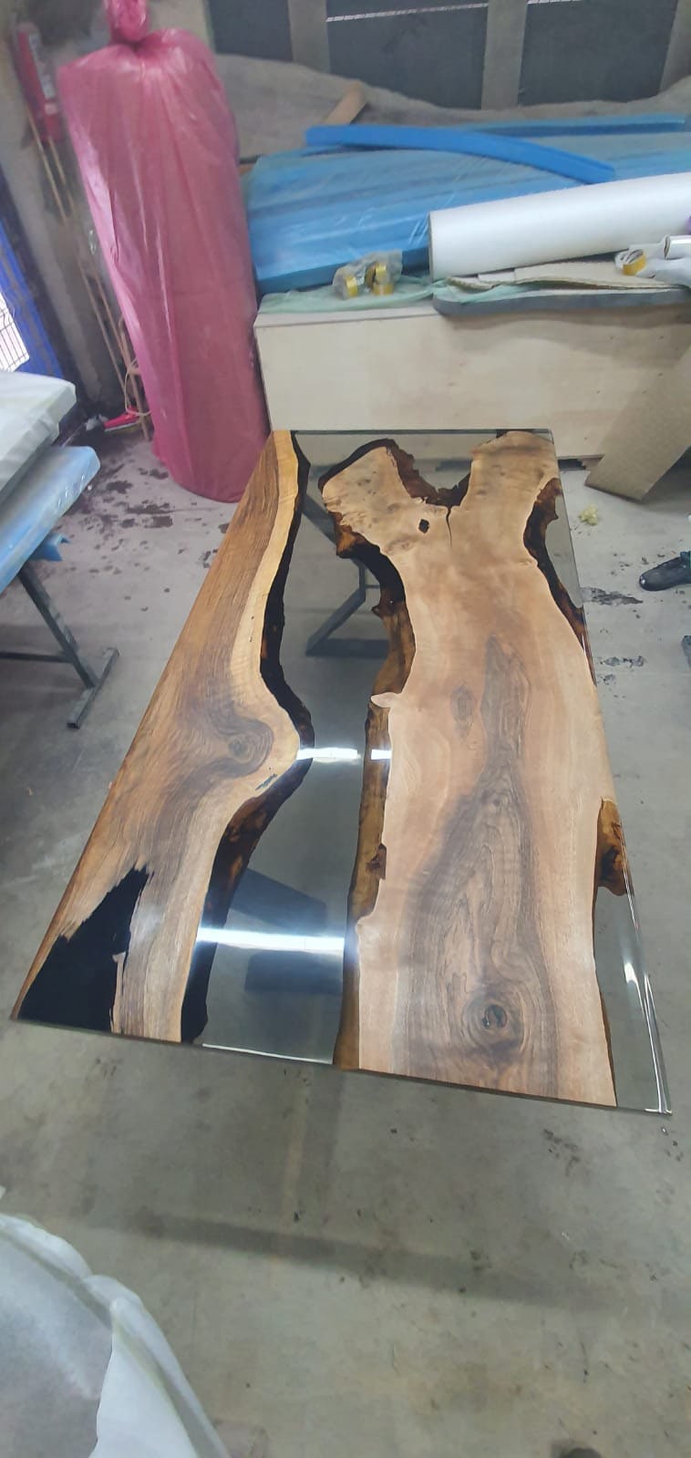 Handmade Epoxy Table, River Table, Epoxy Resin Table, Custom 72” x 36” Walnut Smoke Gray Table, Epoxy River Table, Order for Scjenner