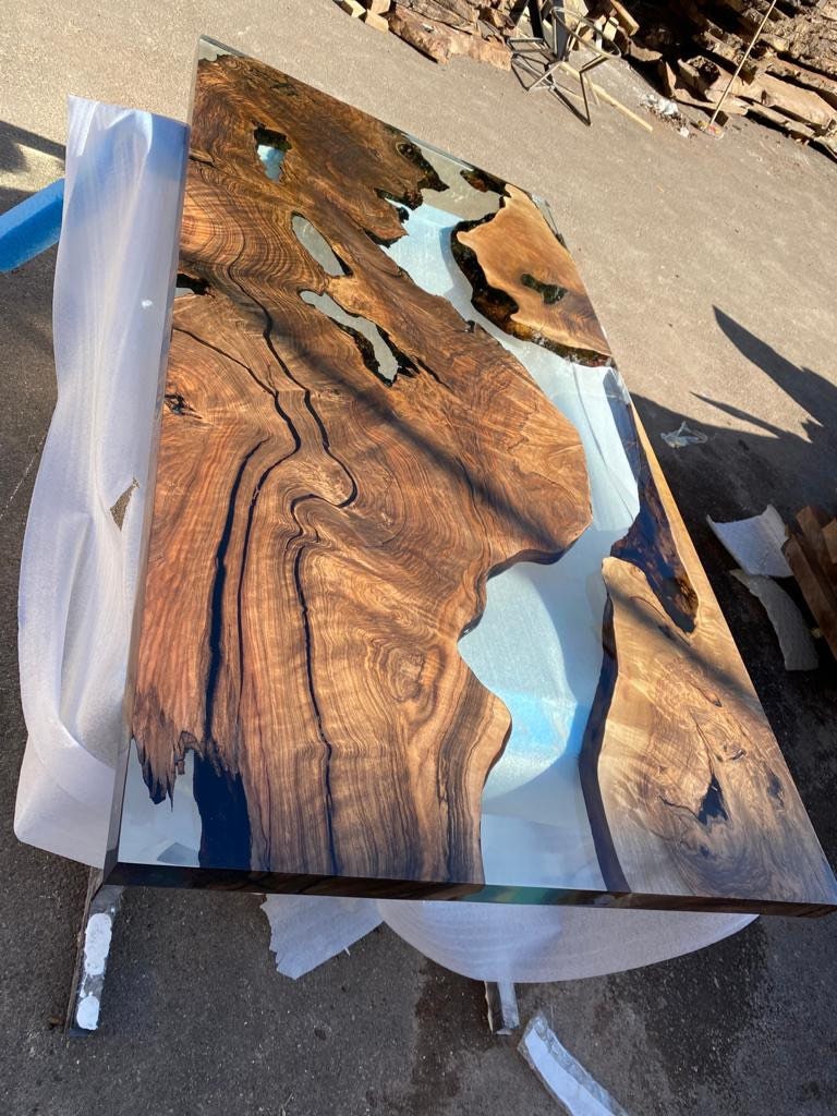 Custom Epoxy Resin Table, Custom 72” x 36” Walnut Table, Clear Epoxy Table, River Table, Live Edge Table, Custom  Order for Bruce