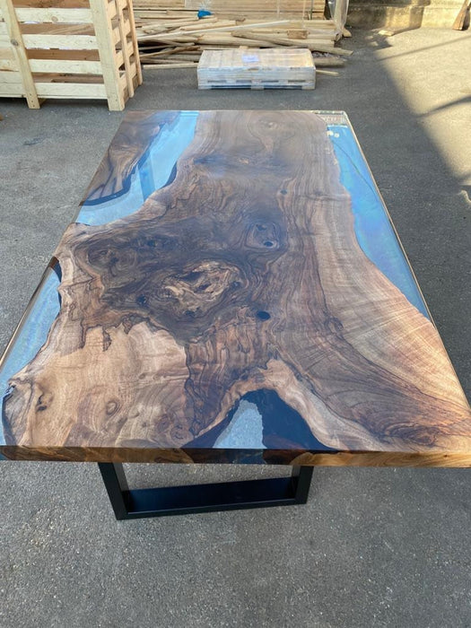 Walnut Dining Table, Custom 65" x 36" Walnut Table, Live Edge Table, River Table, Clear Epoxy River Table, Clear Epoxy Table, Custom Order E