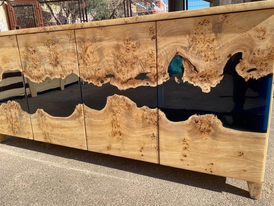 Made to Order Custom Credenza, Epoxy Resin Credenza, Poplar Epoxy Accent Cabinet, Epoxy Console Table, Epoxy Buffet, Epoxy Credenza