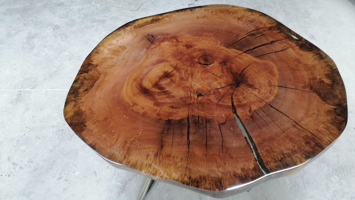 Round Dining Table, Handmade Epoxy Table, Epoxy Coffee Table, Custom 36" Round Walnut Shiny Clear Coffee Table. Order for Pascal and Ori