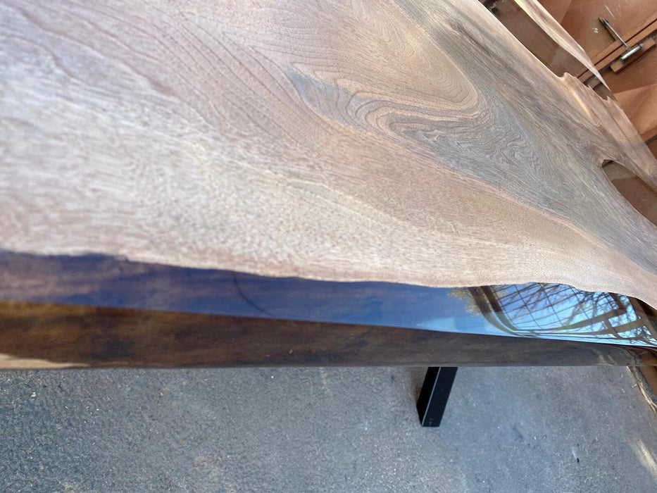 Live Edge Table, Epoxy Resin Table, Epoxy Table, Epoxy Dining Table, Custom 68” x 38” Walnut Epoxy River Table, Custom Order for Christie M