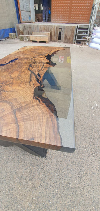 Epoxy Coffee Table, Custom 45” x 22” Walnut Smokey Gray Table, Epoxy River Coffee Table, Live Edge Table, Custom Order for Irome