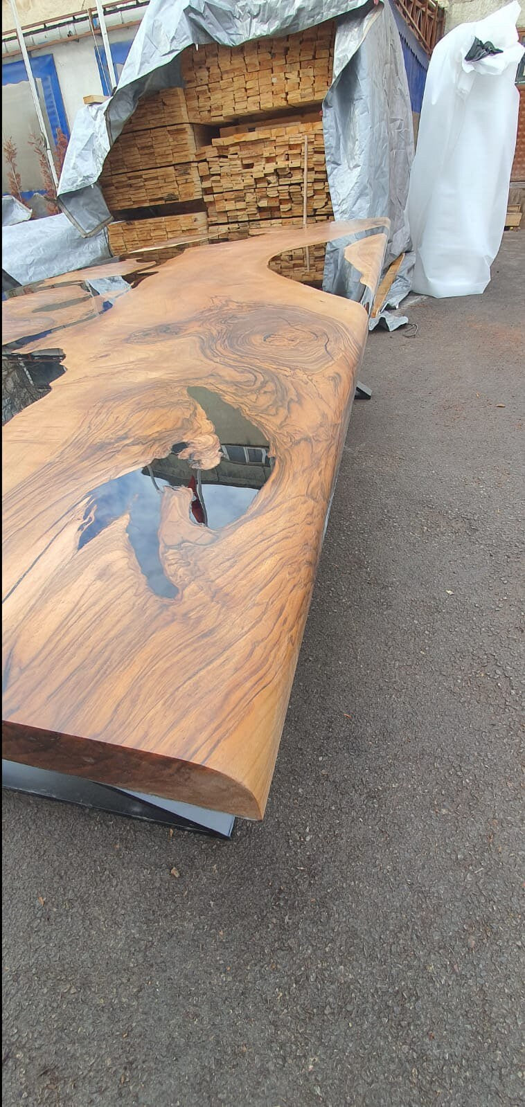 Epoxy Resin Table, Epoxy Table, Epoxy Dining Table, Custom 108” x 48” Walnut Smokey Gray Table, Epoxy Dining Table, Custom Order for Jason