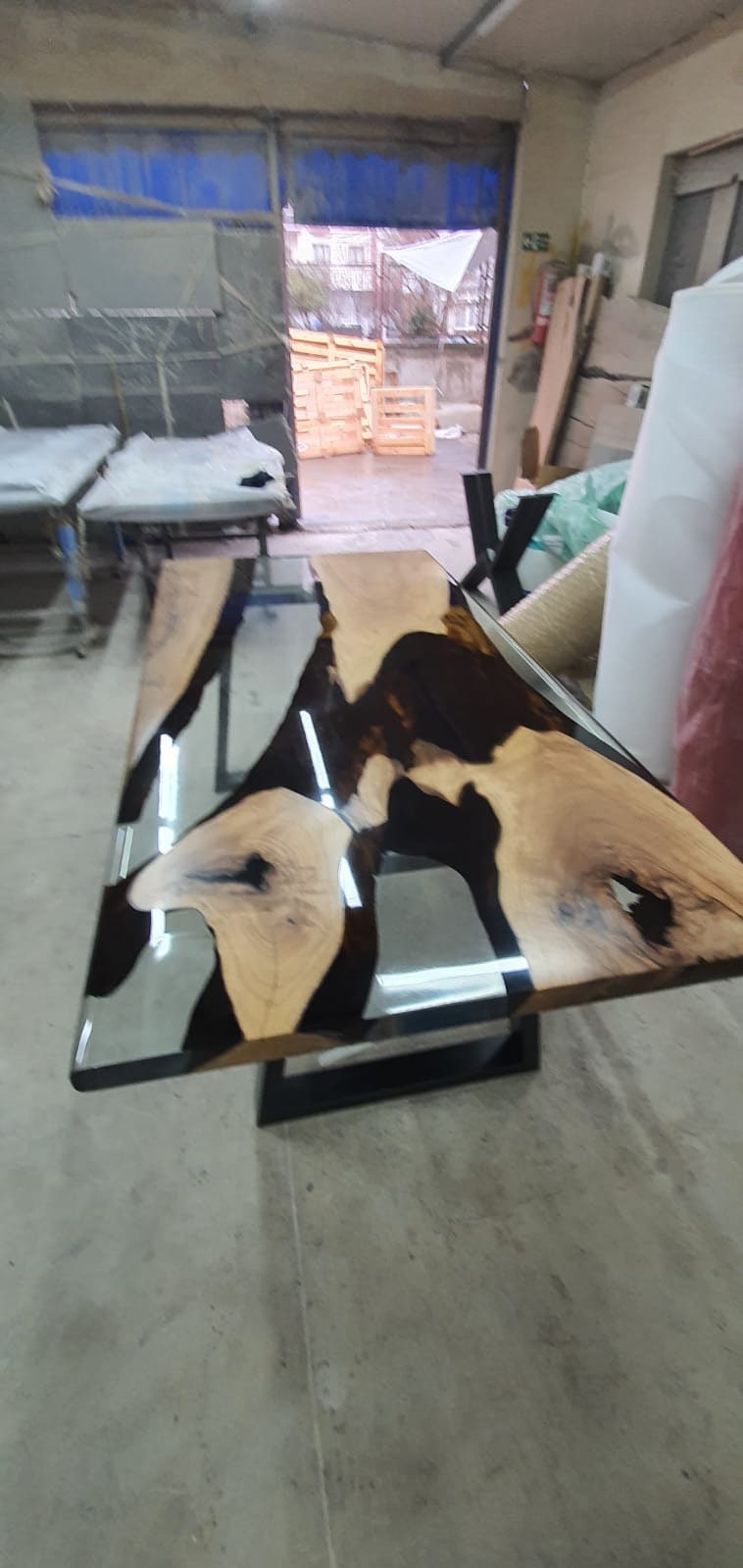 Epoxy Table, Epoxy Dining Table, Walnut Epoxy River Table, Custom 72” x 36” Walnut Clear Epoxy River Table Order for Debra