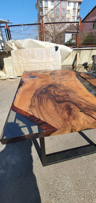 Live Edge Table, River Table, Custom 65" x 40” Walnut Smokey Gray Table, Epoxy River Table, Wooden Table, Custom Order for April R