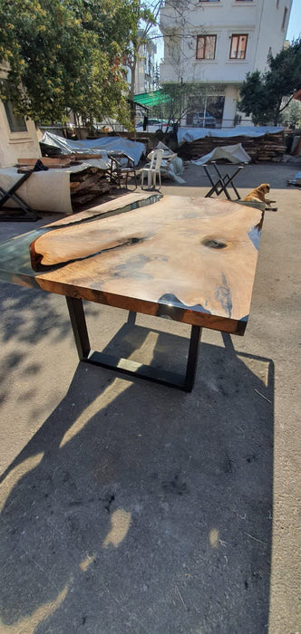 Live Edge Table, River Table, Custom 65" x 40” Walnut Smokey Gray Table, Epoxy River Table, Wooden Table, Custom Order for April R