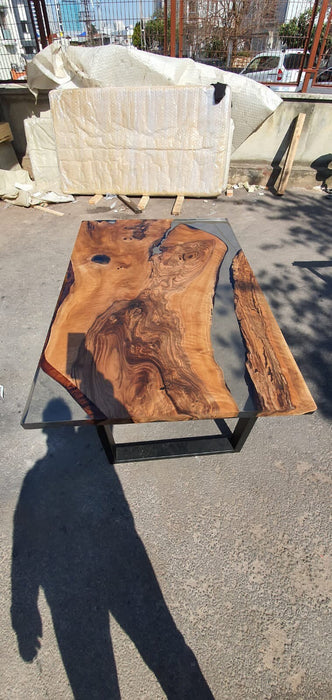 Live Edge Table, River Table, Custom 65" x 40” Walnut Smokey Gray Table, Epoxy River Table, Wooden Table, Custom Order for April R