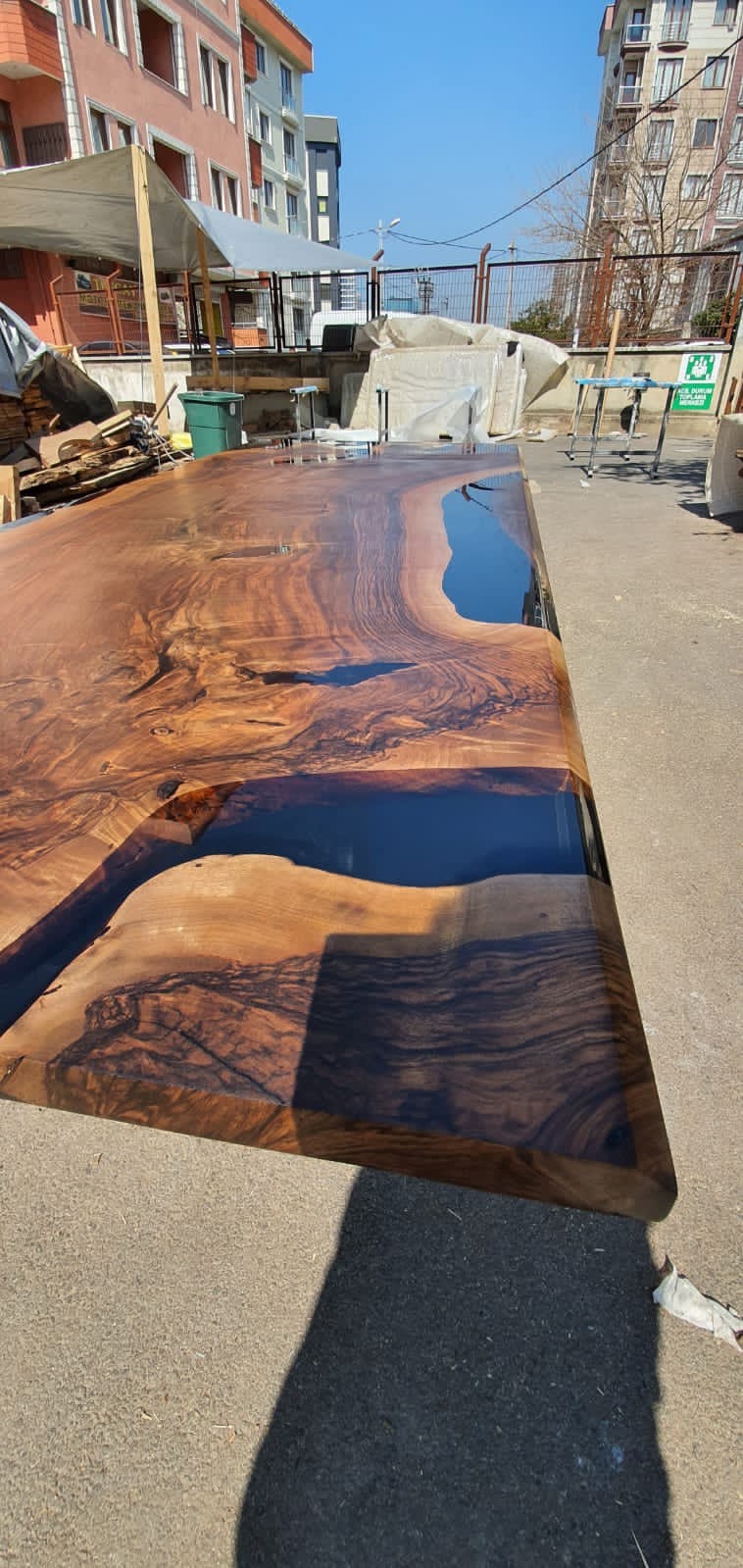 Walnut Epoxy Table, Epoxy Dining Table, Walnut Epoxy River Table, Custom 108” x 44” Black Epoxy Table, Custom Order for Brandon H