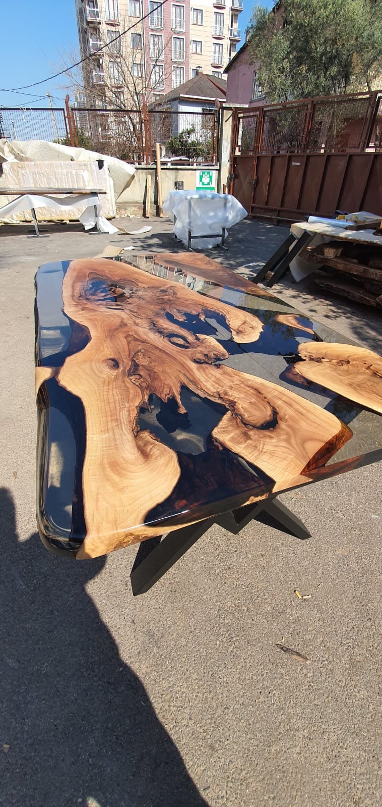 Live Edge Table, Epoxy Table, Epoxy Dining Table, Walnut Epoxy River Table, Custom 76” x 44”  River Table, Custom Order for Justine E