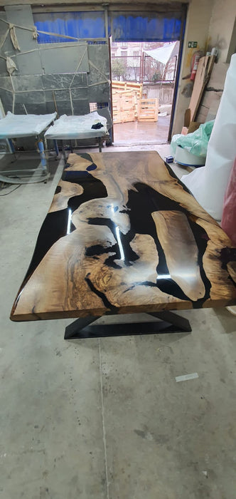 Walnut Dining Table, Epoxy Table, Epoxy Dining Table, Walnut Epoxy River Table, Custom 72" x 36" River Table, Custom Order for Rebekah W