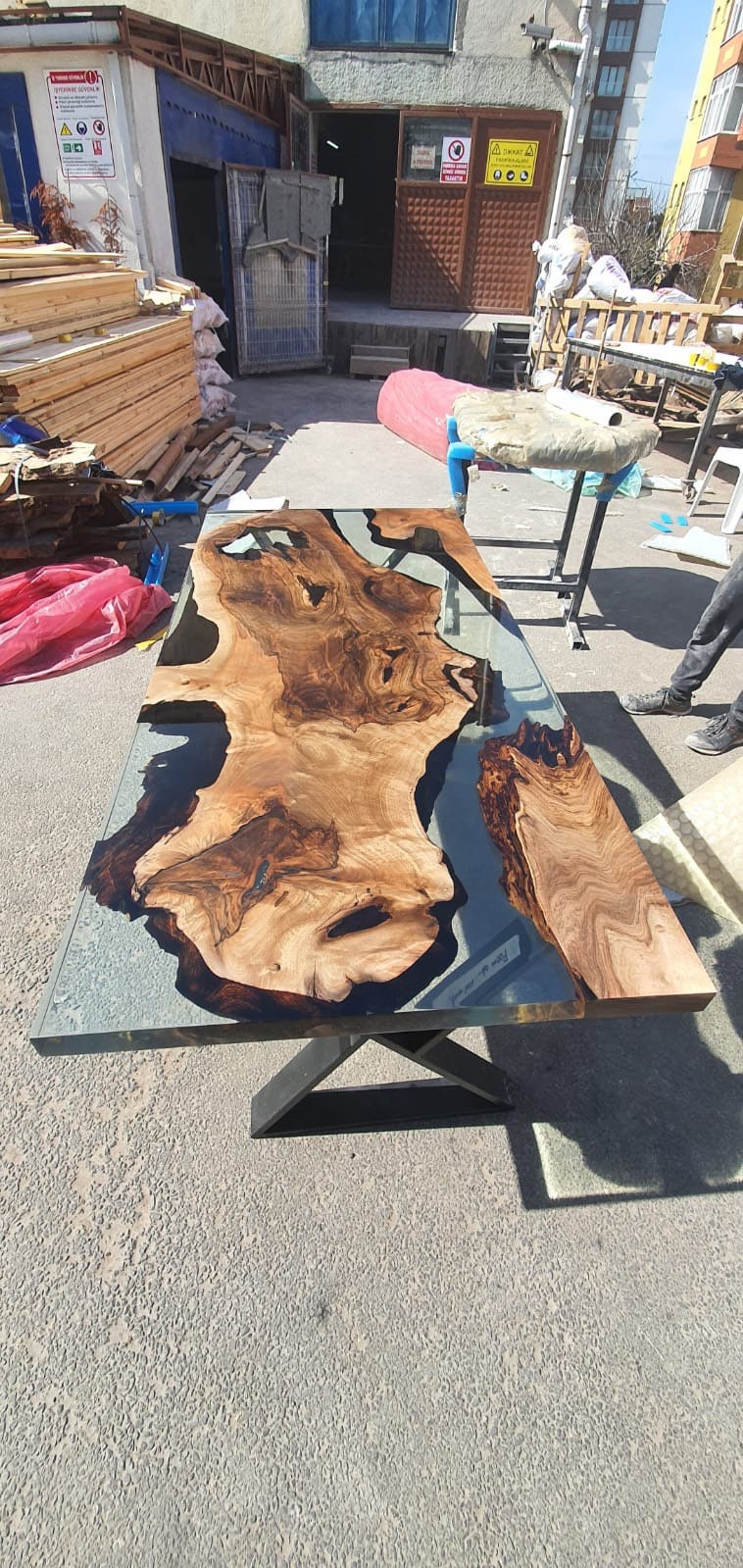 Walnut Dining Table, Live Edge Table, Epoxy Resin Table, Custom 76” x 36” Walnut Table, Clear Epoxy Table, River Table, Order for Dao