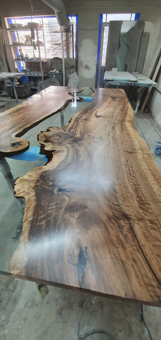 Live Edge Table, Epoxy Dining Table, Epoxy Resin Table, Custom 98” x 47” Walnut Table, Clear Epoxy River Dining Table, Custom Order for