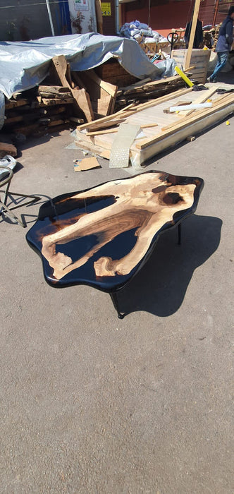 Epoxy Coffee Table, Epoxy Dining Table, Walnut Epoxy Table, River Dining Table, Custom 48” x 24” Walnut Black Coffee Table, Order for Poom