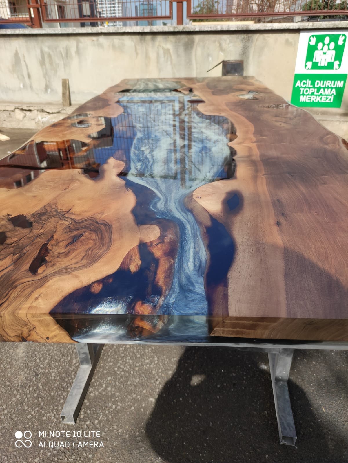 Live Edge Table, Epoxy Dining Table, Epoxy Resin Table, Custom 96” x 40” Walnut Wood Gray Table, Epoxy Table Order for Cathy