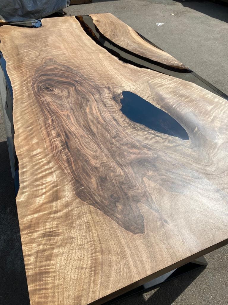 Handmade Epoxy Table, Walnut Dining Table, Live Edge Table, Epoxy Resin Table, Custom 70” x 35” Table, River Table, Custom  Order for Tina