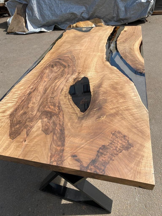 Handmade Epoxy Table, Walnut Dining Table, Live Edge Table, Epoxy Resin Table, Custom 70” x 35” Table, River Table, Custom  Order for Tina