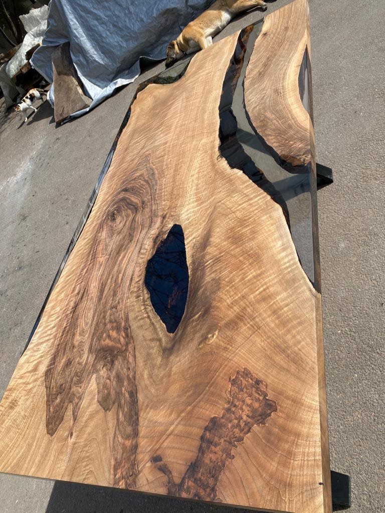 Handmade Epoxy Table, Walnut Dining Table, Live Edge Table, Epoxy Resin Table, Custom 70” x 35” Table, River Table, Custom  Order for Tina