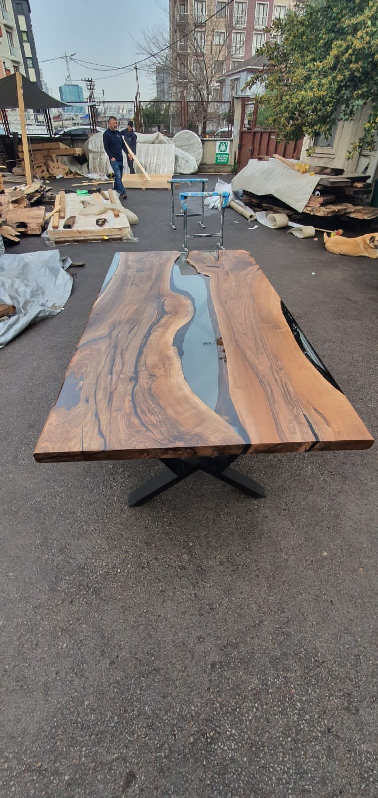 Handmade Epoxy Table, Walnut Dining Table, Live Edge Table, Epoxy Resin Table, Custom 84” x 45” Table,  Epoxy Resin Table Order for Mimi