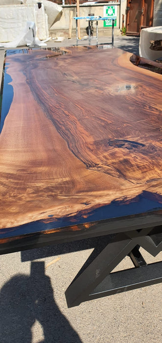 Walnut Epoxy Table, Epoxy Dining Table, Walnut Epoxy River Table, Custom 108” x 44” Black Epoxy Table, Custom Order for Brandon H