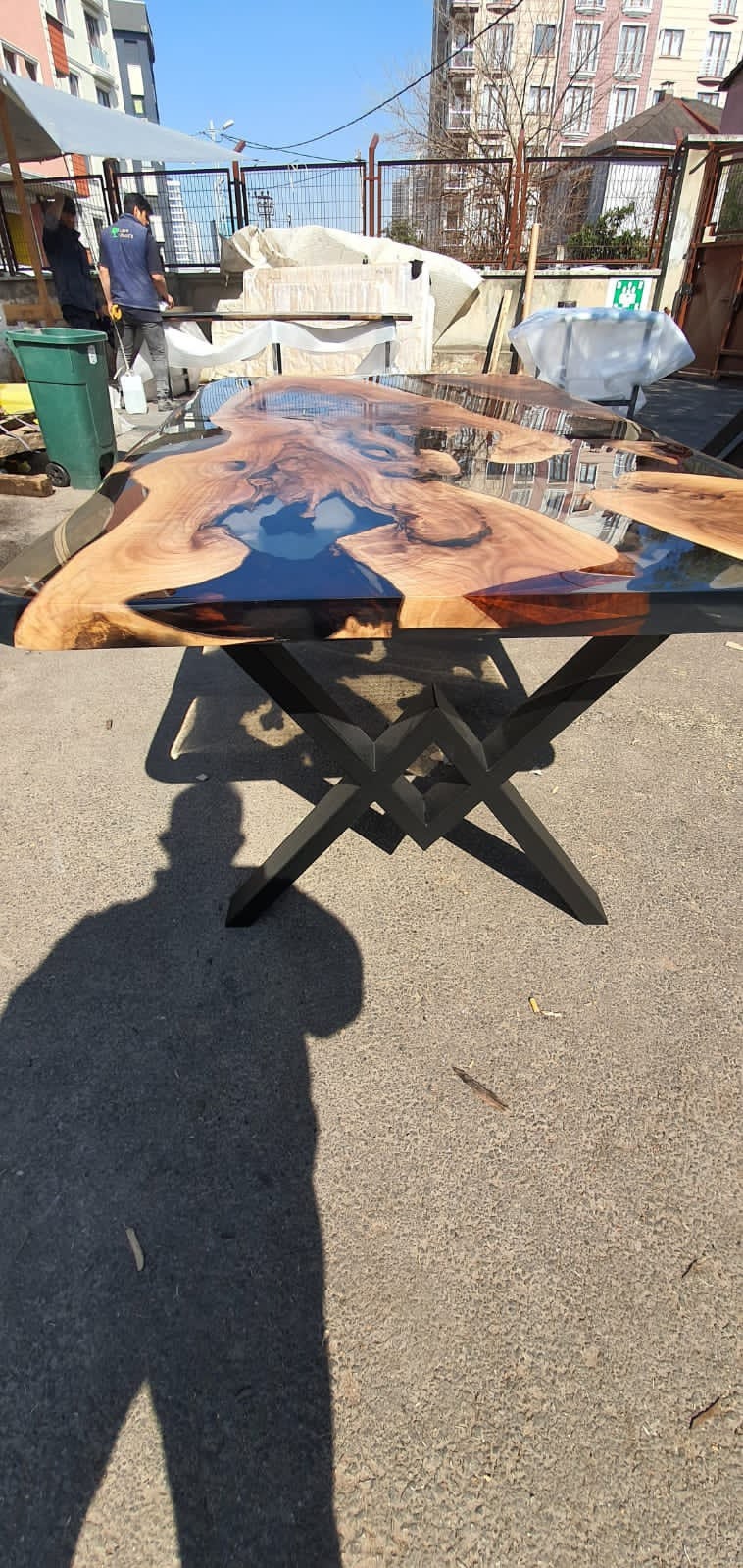 Live Edge Table, Epoxy Table, Epoxy Dining Table, Walnut Epoxy River Table, Custom 76” x 44”  River Table, Custom Order for Justine E