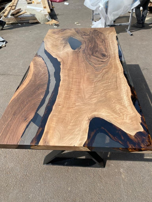 Handmade Epoxy Table, Walnut Dining Table, Live Edge Table, Epoxy Resin Table, Custom 70” x 35” Table, River Table, Custom  Order for Tina