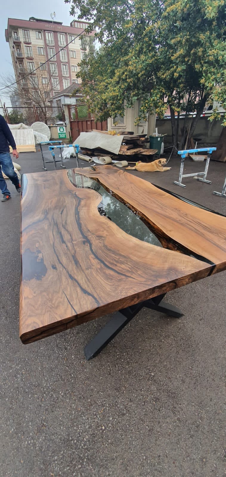 Handmade Epoxy Table, Walnut Dining Table, Live Edge Table, Epoxy Resin Table, Custom 84” x 45” Table,  Epoxy Resin Table Order for Mimi