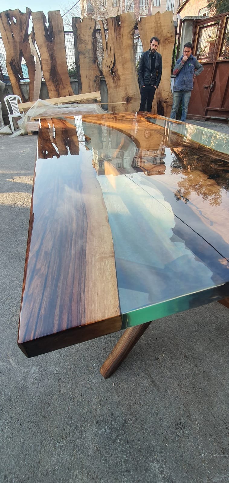 Walnut Dining Table, Epoxy Resin Table, Custom 90” x 46” Table, Epoxy Resin Table, Epoxy Dining Table, Clear Epoxy Table Order for Ryan