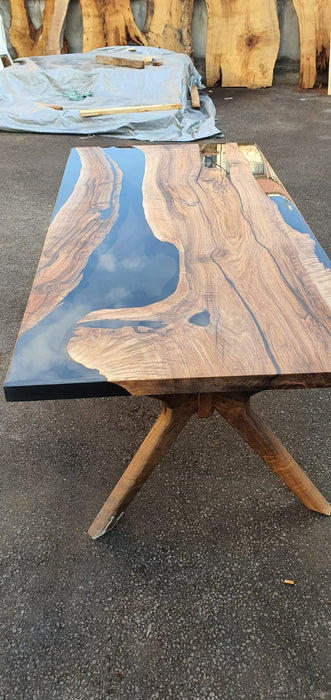 Walnut Dining Table, Custom 80” x 40” Walnut Smoke Gray Table, Epoxy River Table, Epoxy Dining Table, River Table, Custom  Order for Diana