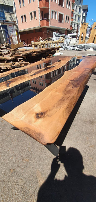 Walnut Dining Table, Custom 72” x 36” Wood Black Table, Epoxy Dining Table, Live Edge Table, Custom Order Nick P