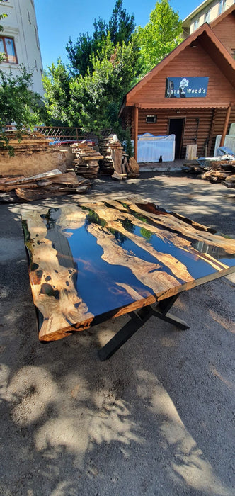 Olive Wood Table, Olive Wood Epoxy Table, Custom 60” x 50” Olive Wood Black Epoxy Table, Epoxy River Table, Custom Order for Anoush