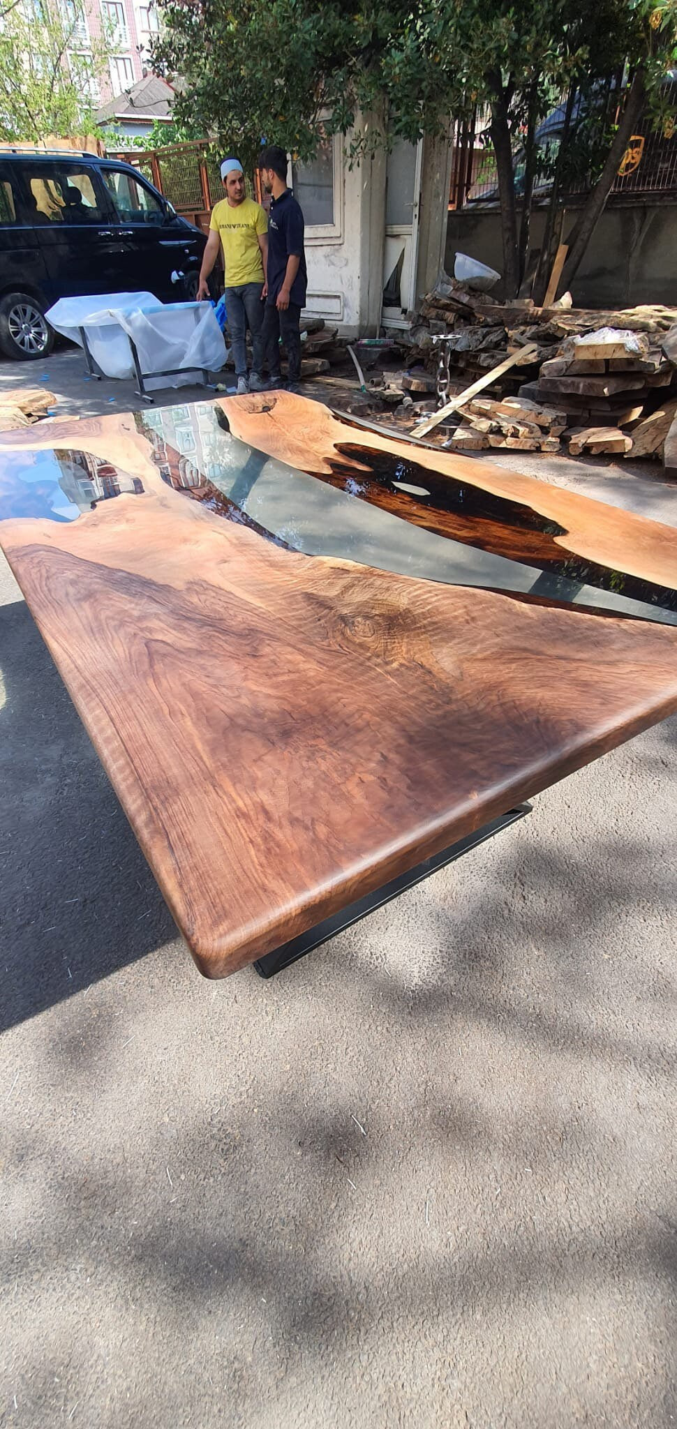 Handmade Epoxy Table, Custom 72” x 42” Walnut Table, Clear Epoxy Table, River Table, Live Edge Table, Custom  Order for Mark V