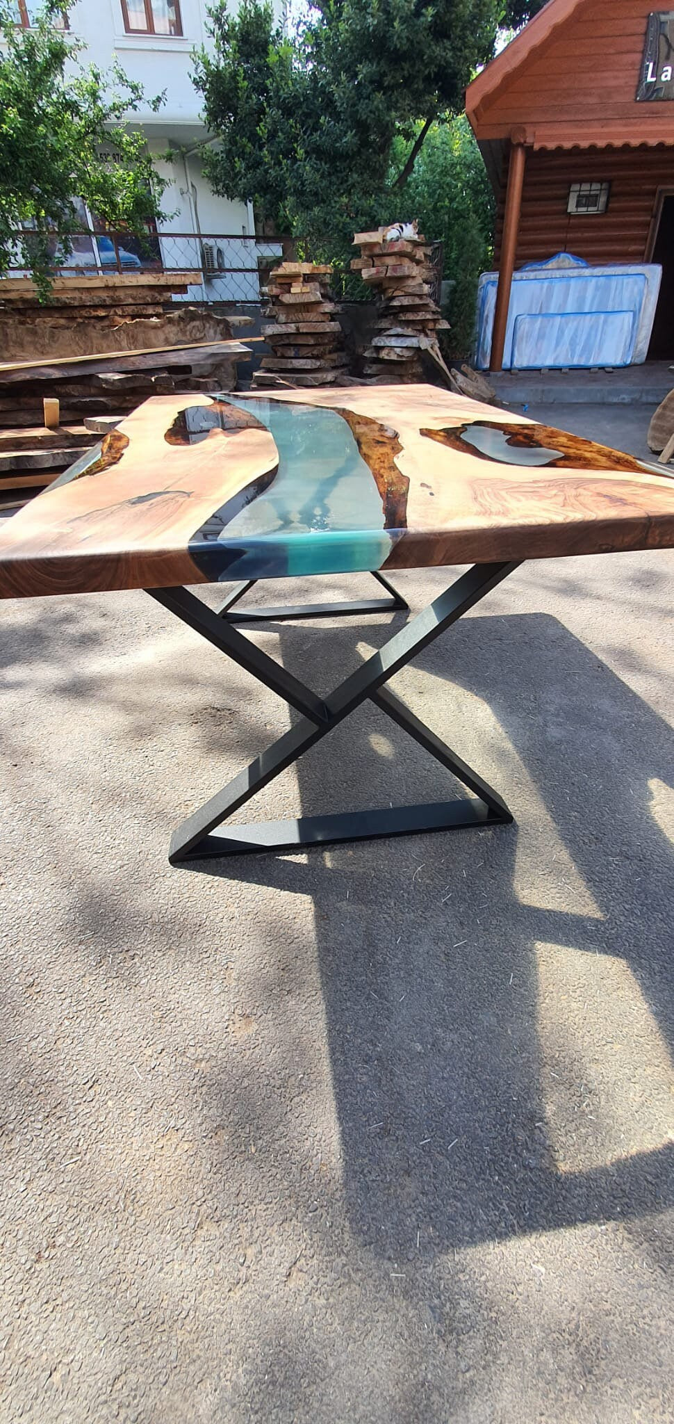 Handmade Epoxy Table, Custom 72” x 42” Walnut Table, Clear Epoxy Table, River Table, Live Edge Table, Custom  Order for Mark V