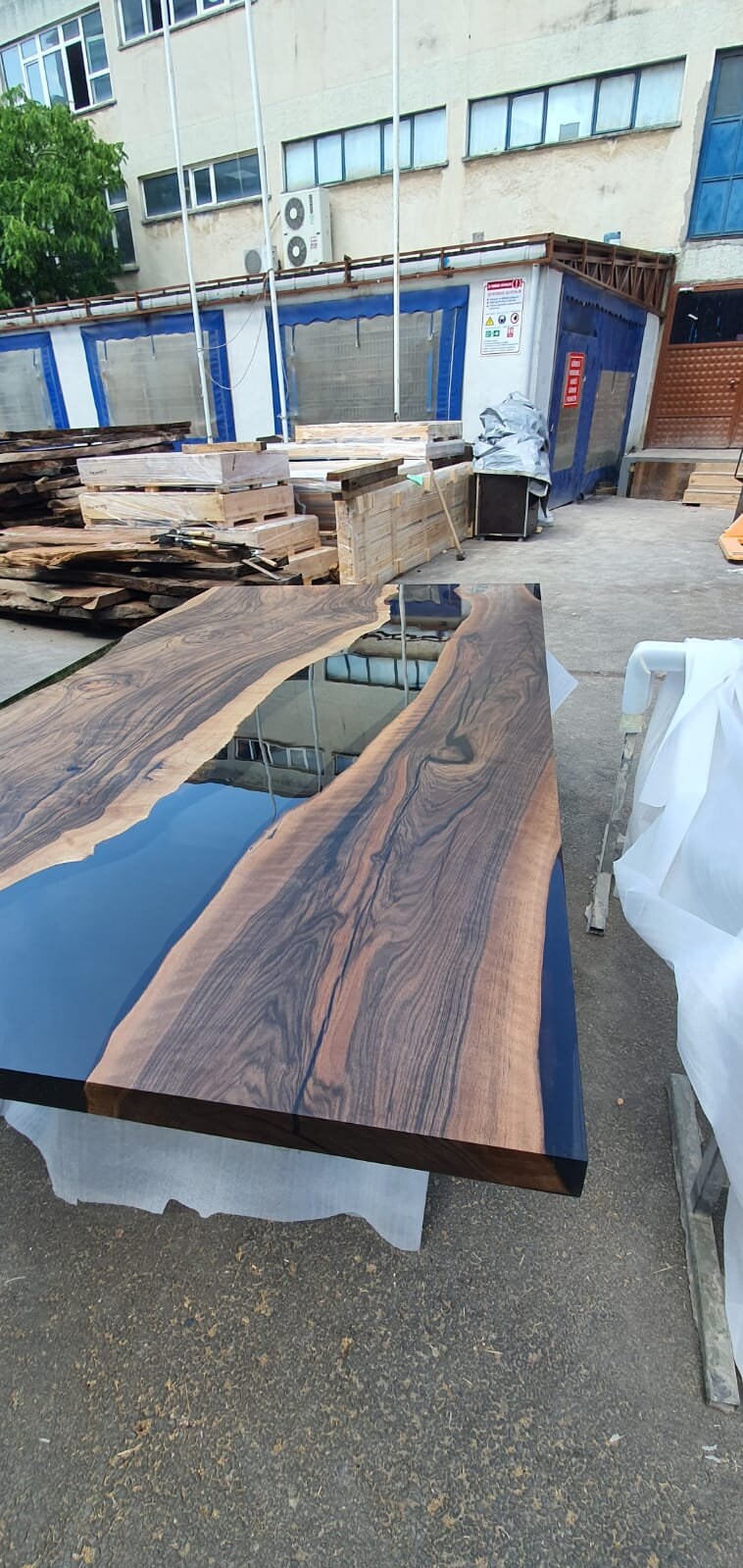 Walnut Dining Table, Custom 90” x 50” Walnut Smokey Gray Table, Epoxy River Dining Table, Live Edge Table, Custom Order for Raidermari 2